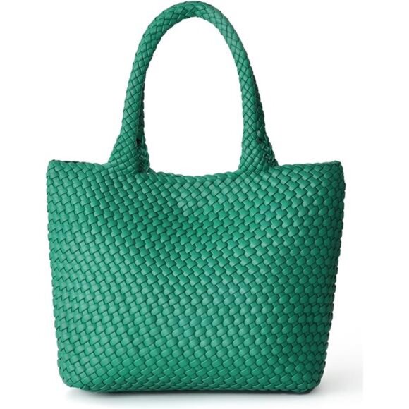 Woven Tote Bag for Women A - Forest Green - Picture 1 of 6